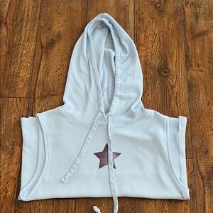 American Eagle Outfitters Light Blue Hooded Tank Top